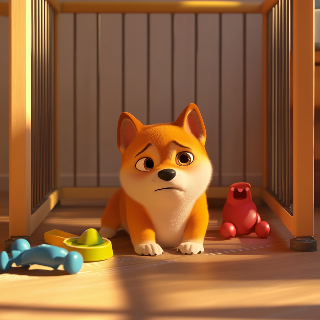 mid15125 pixar 3d style a very sad shiba inu puppy inside a pla 77fd5c17 245e 40db 8f55 fef0cb678f49